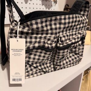 Black and White Gingham Crossbody Bag